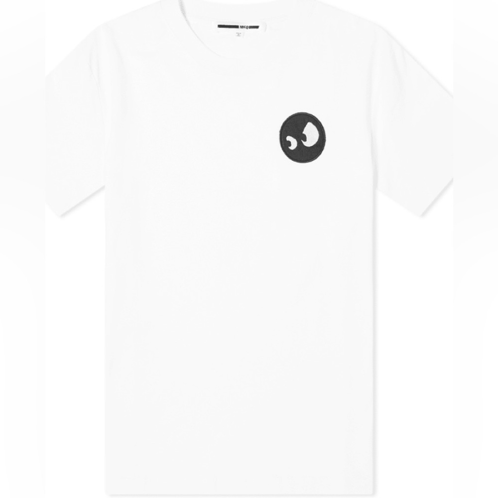 MCQ SWALLOW MONSTER PATCH TEE OPTIC WHITE SZ M